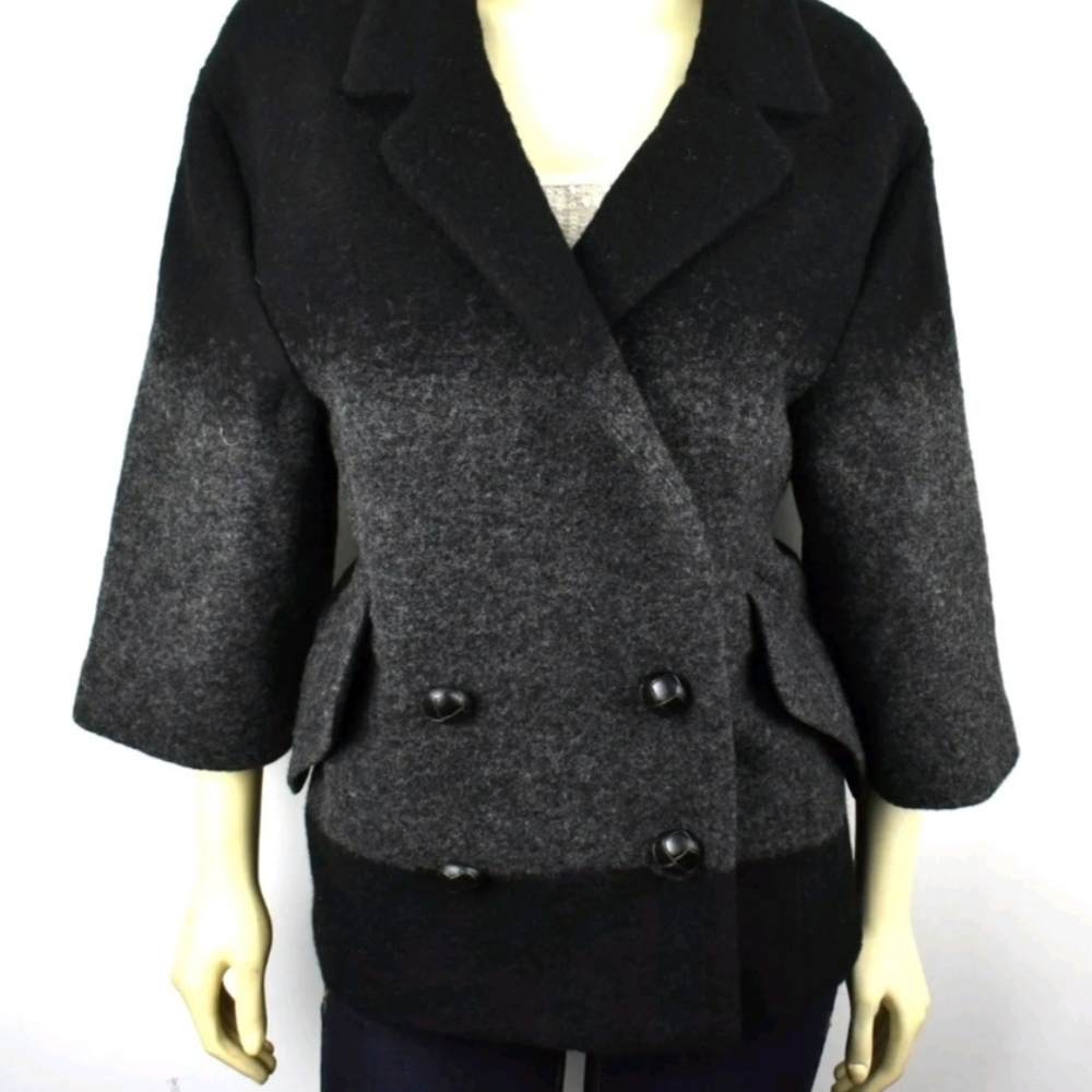 Rare Vintage Stunning V. S. Moda International Wool Blend Ombre Peacoat Jacket